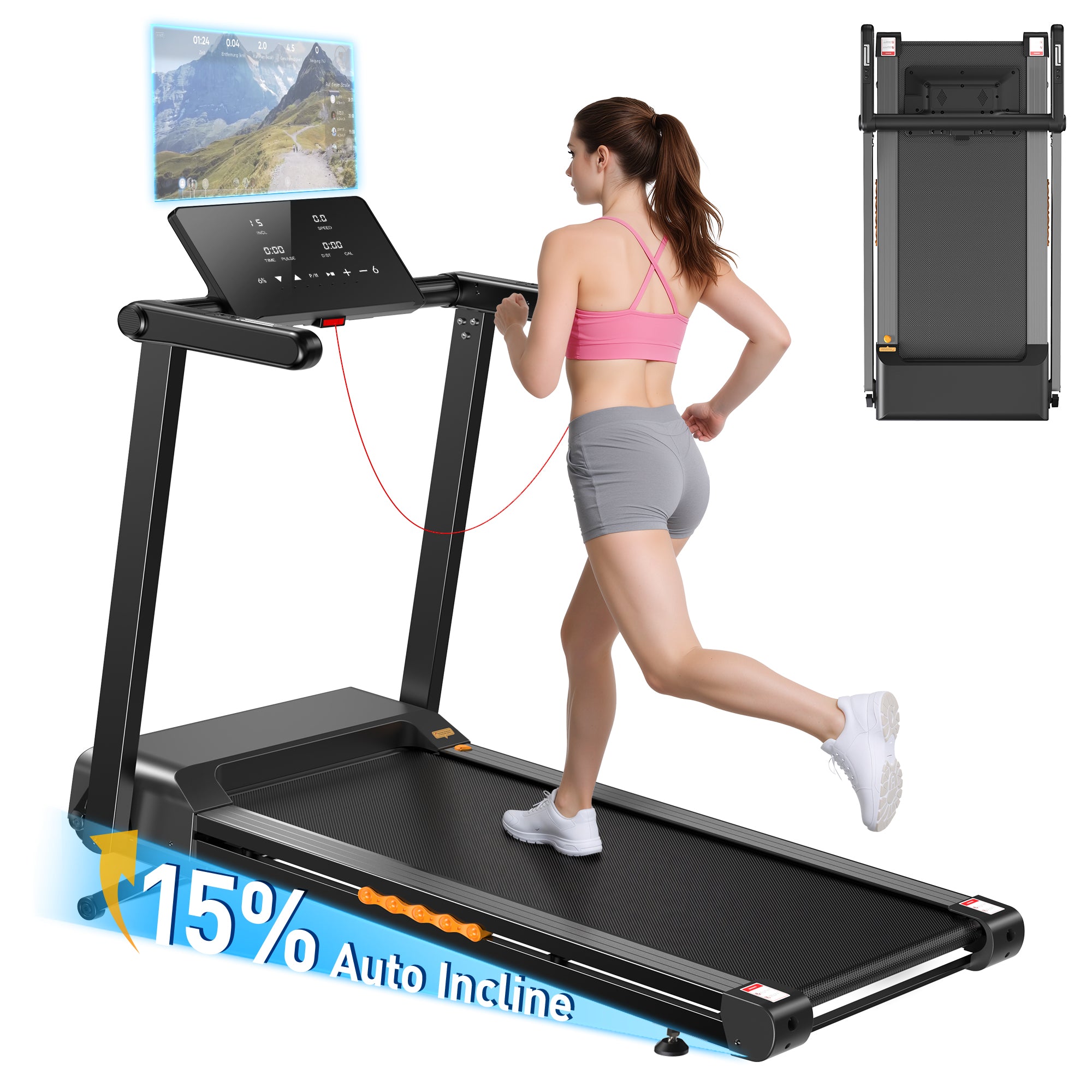 Taskbay 3.0 HP Portable Foldable Treadmill with LED Display