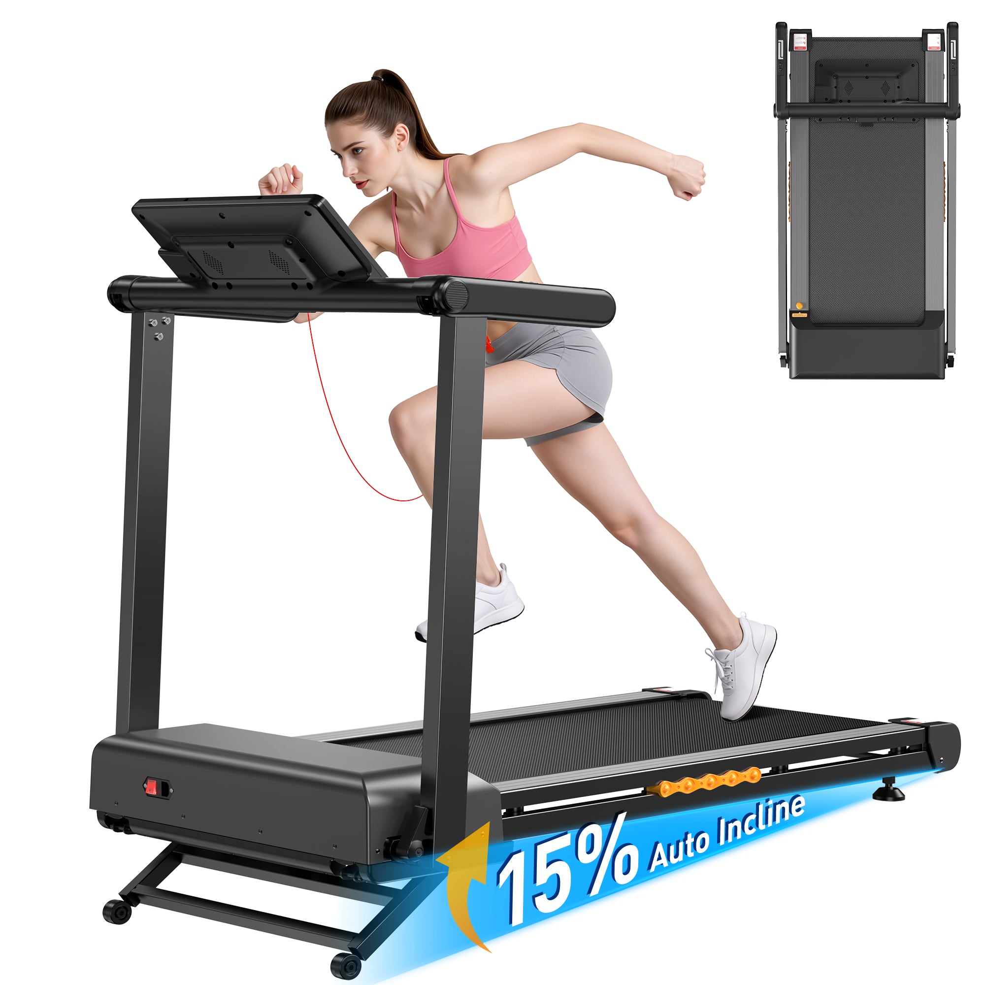 Taskbay 3.0 HP Portable Foldable Treadmill with LED Display