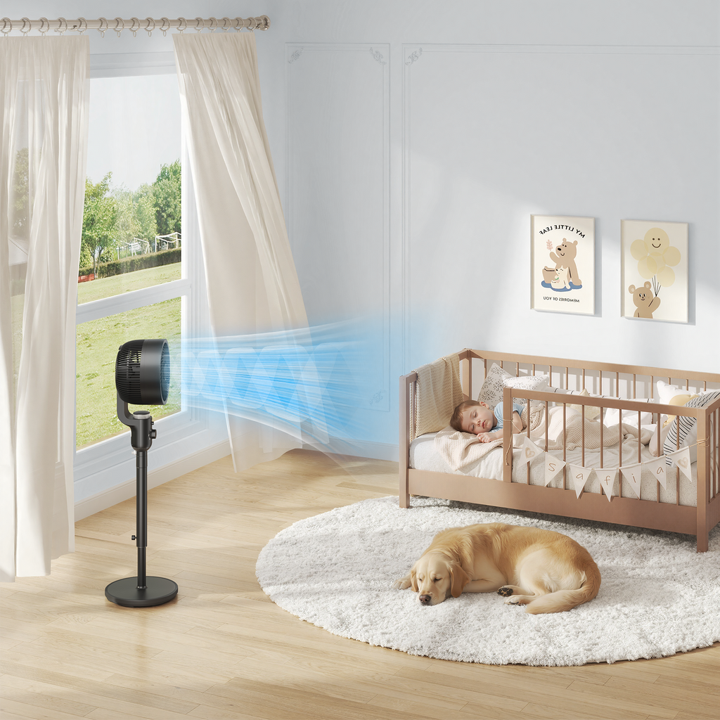 Taskbay Quiet Pedestal Fan with Remote, Air Circulator Fans