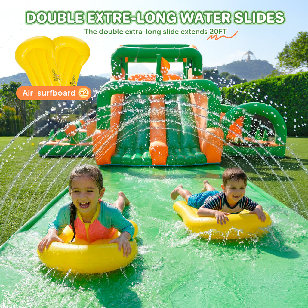 Taskbay Inflatable Double Water Slide Bounce House