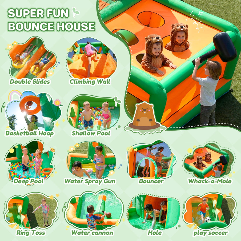 Taskbay Inflatable Double Water Slide Bounce House