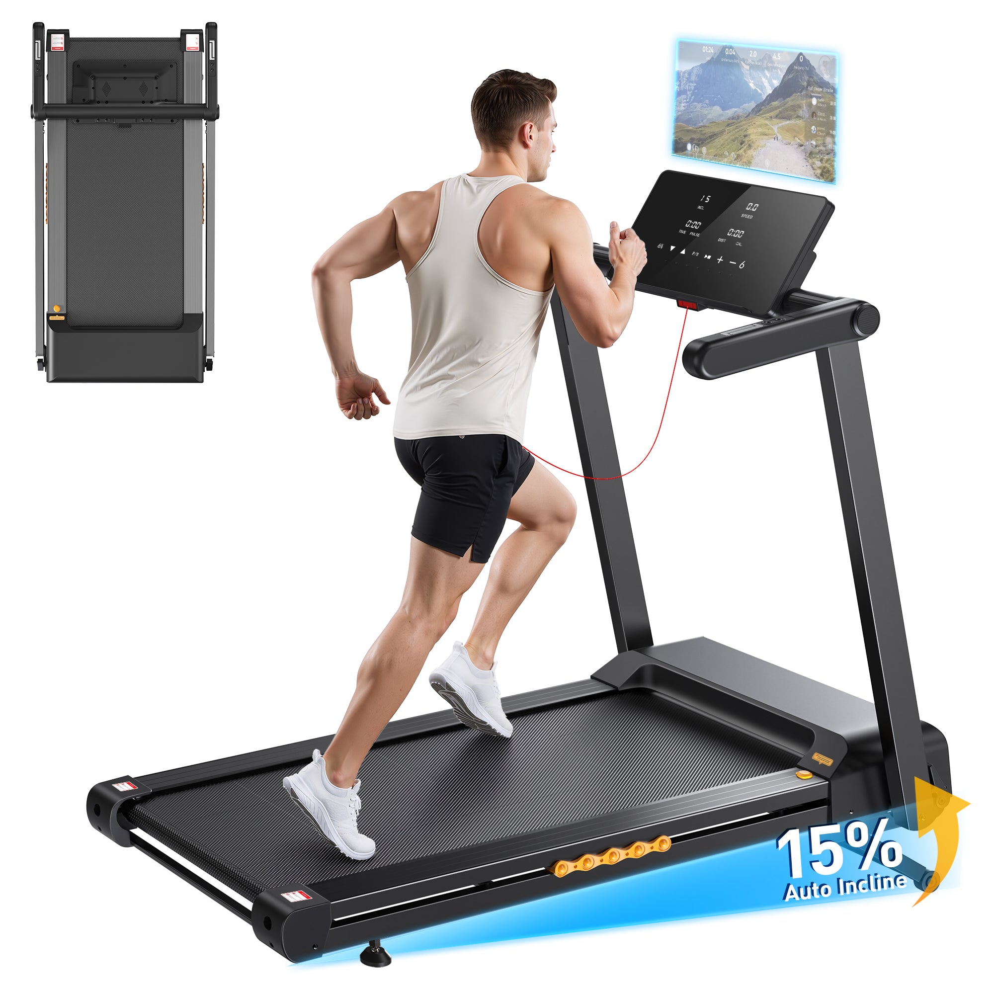 Taskbay 3.0 HP Portable Foldable Treadmill with LED Display