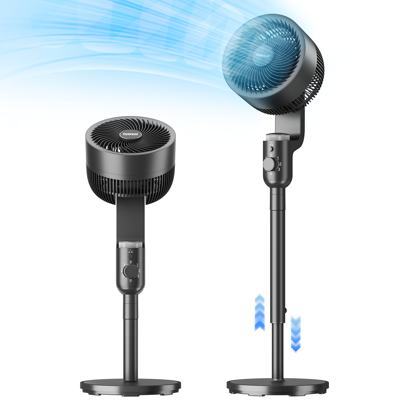 Taskbay Quiet Pedestal Fan with Remote, Air Circulator Fans