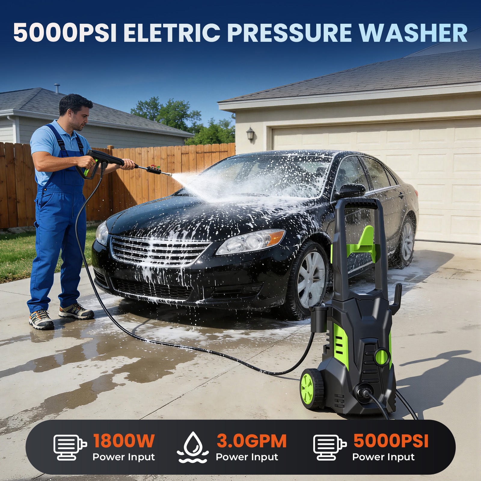 Taskbay 1800W Electric Pressure Washer