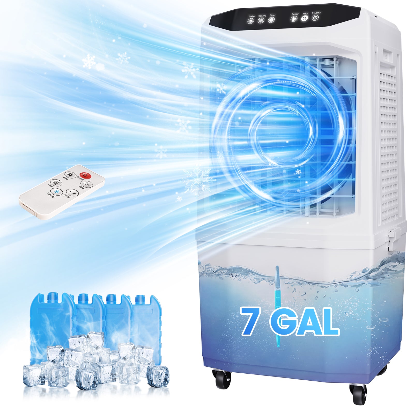 Taskbay Cooler Fan, 90° Auto Swing Air Cooling Fan