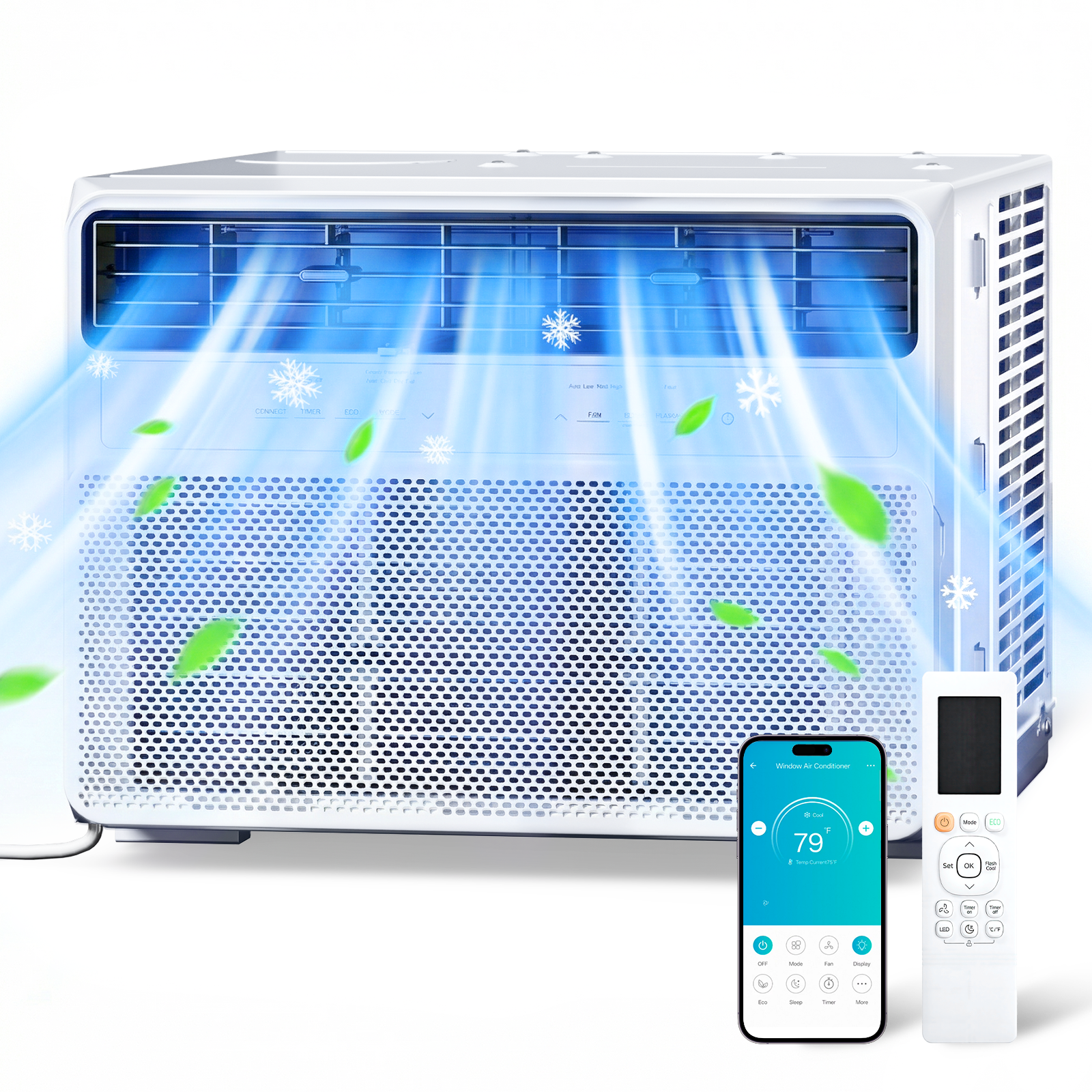 Taskbay 4-in-1 Window  Air Conditioner Cooler, Washable Filter
