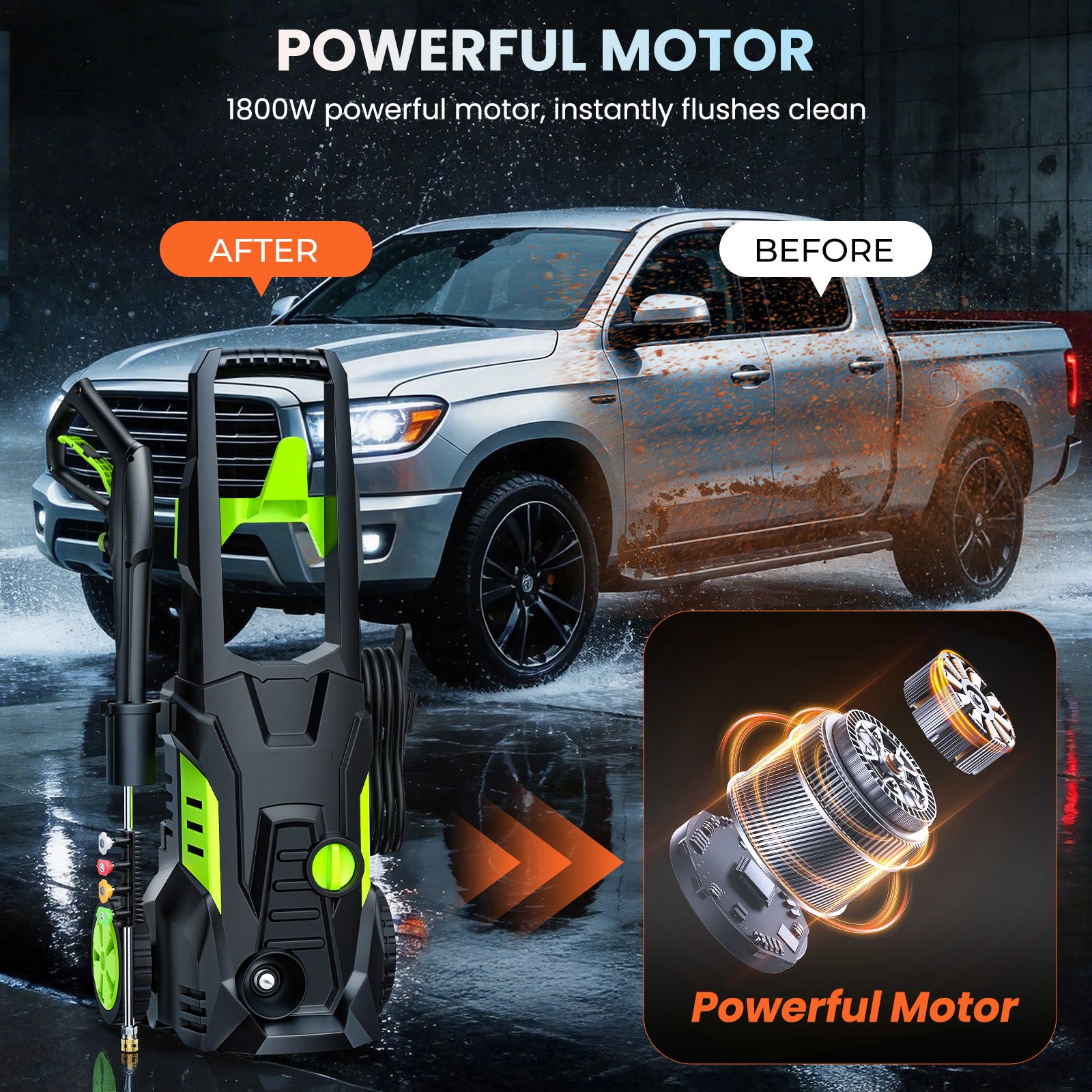 Taskbay 1800W Electric Pressure Washer