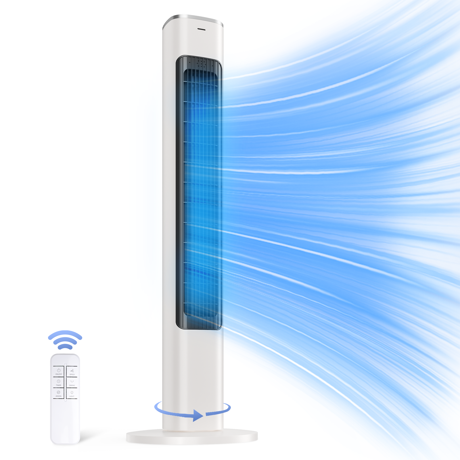 Taskbay 40" Smart Tower Fan with Remote, Standing Floor Fan