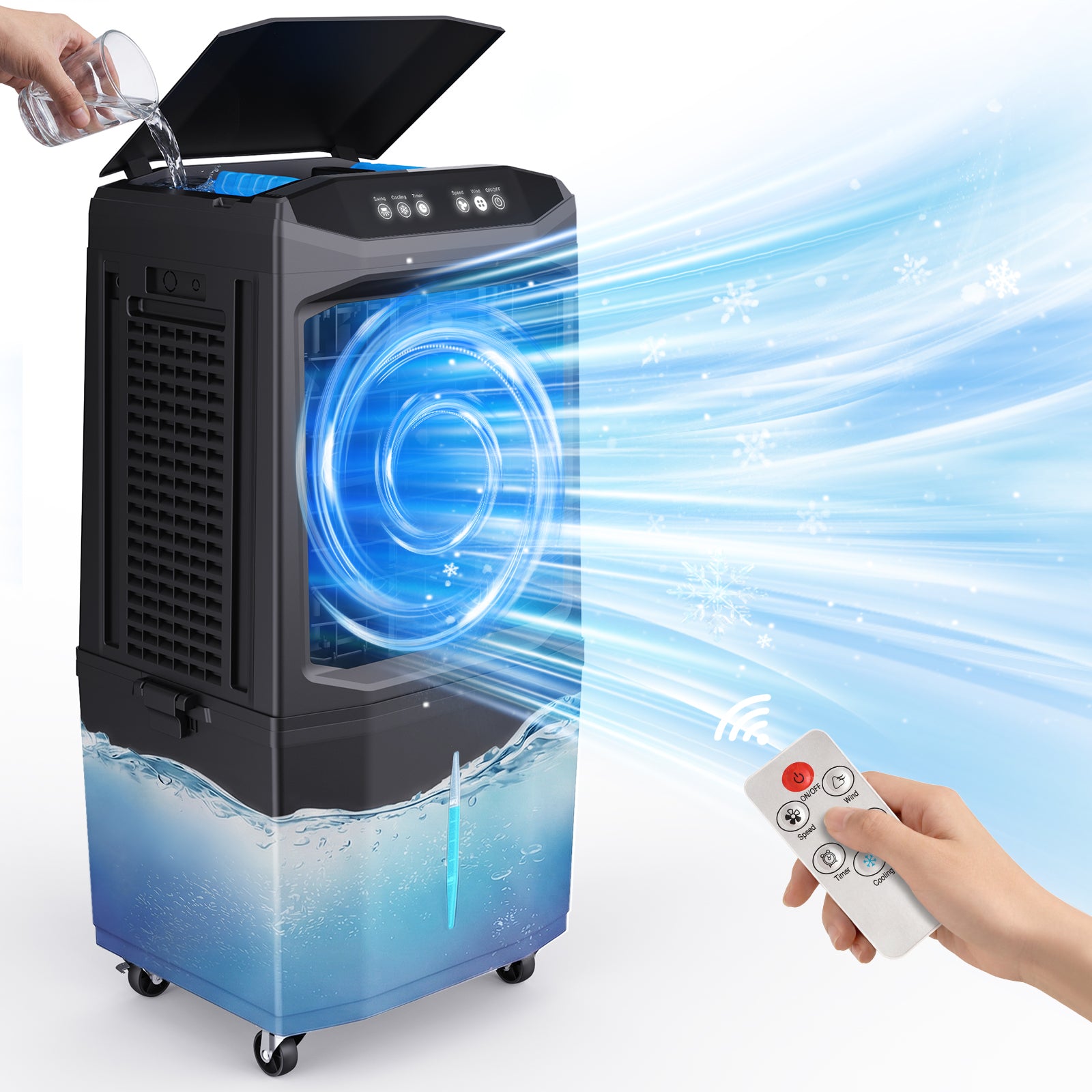 Taskbay Cooler Fan, 90° Auto Swing Air Cooling Fan