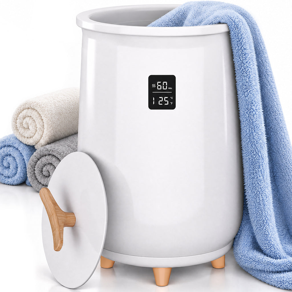 TASKBAY 20L Towel Warmer Bucket, 360° Heating, 3 Heat Levels & LED