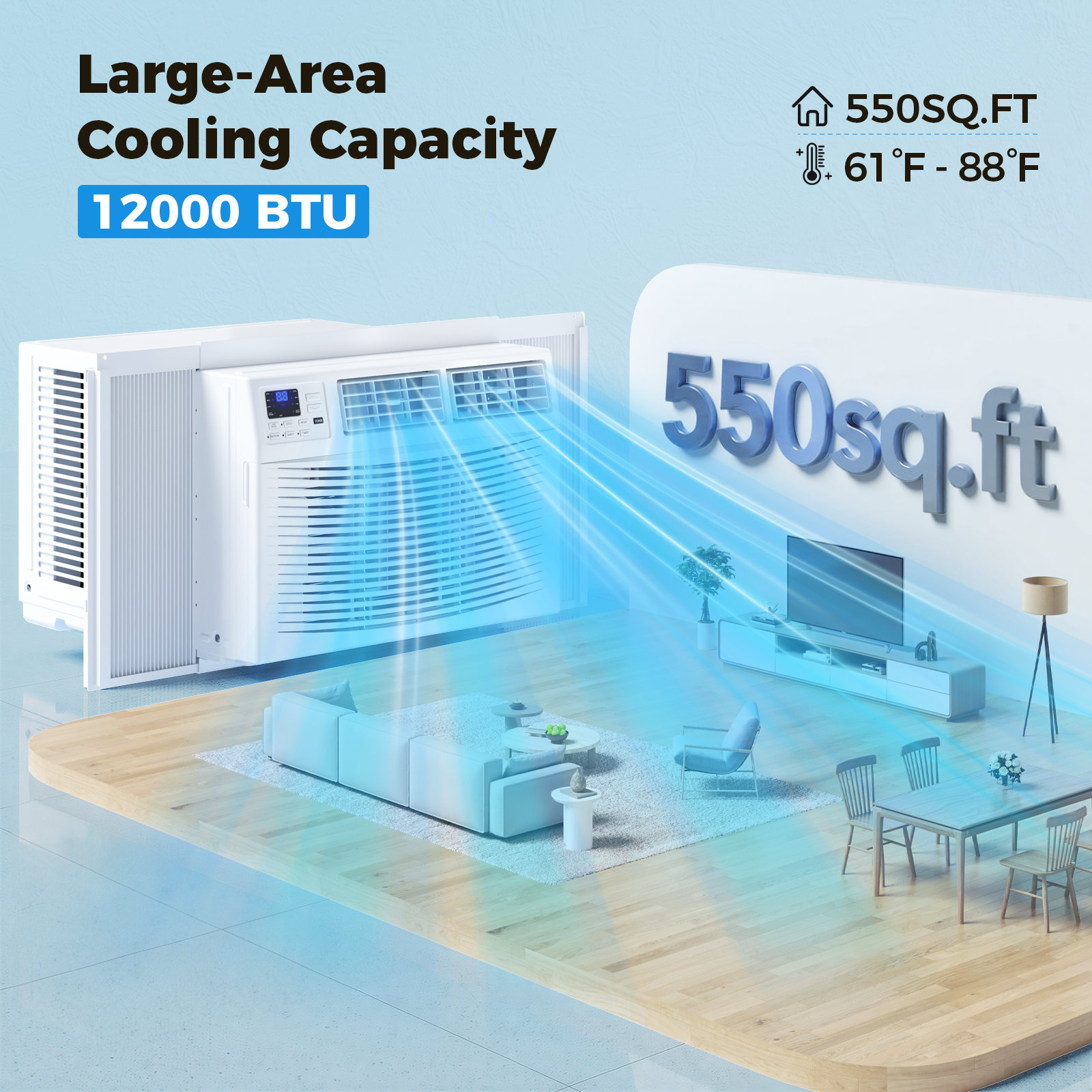 Taskbay Window Air Conditioner with Smart App & Remote
