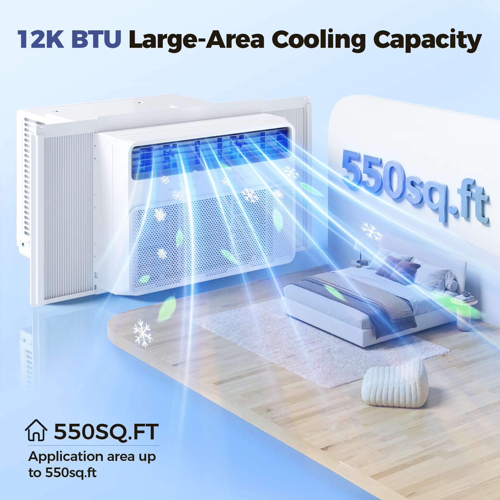 Taskbay 4-in-1 Window  Air Conditioner Cooler, Washable Filter