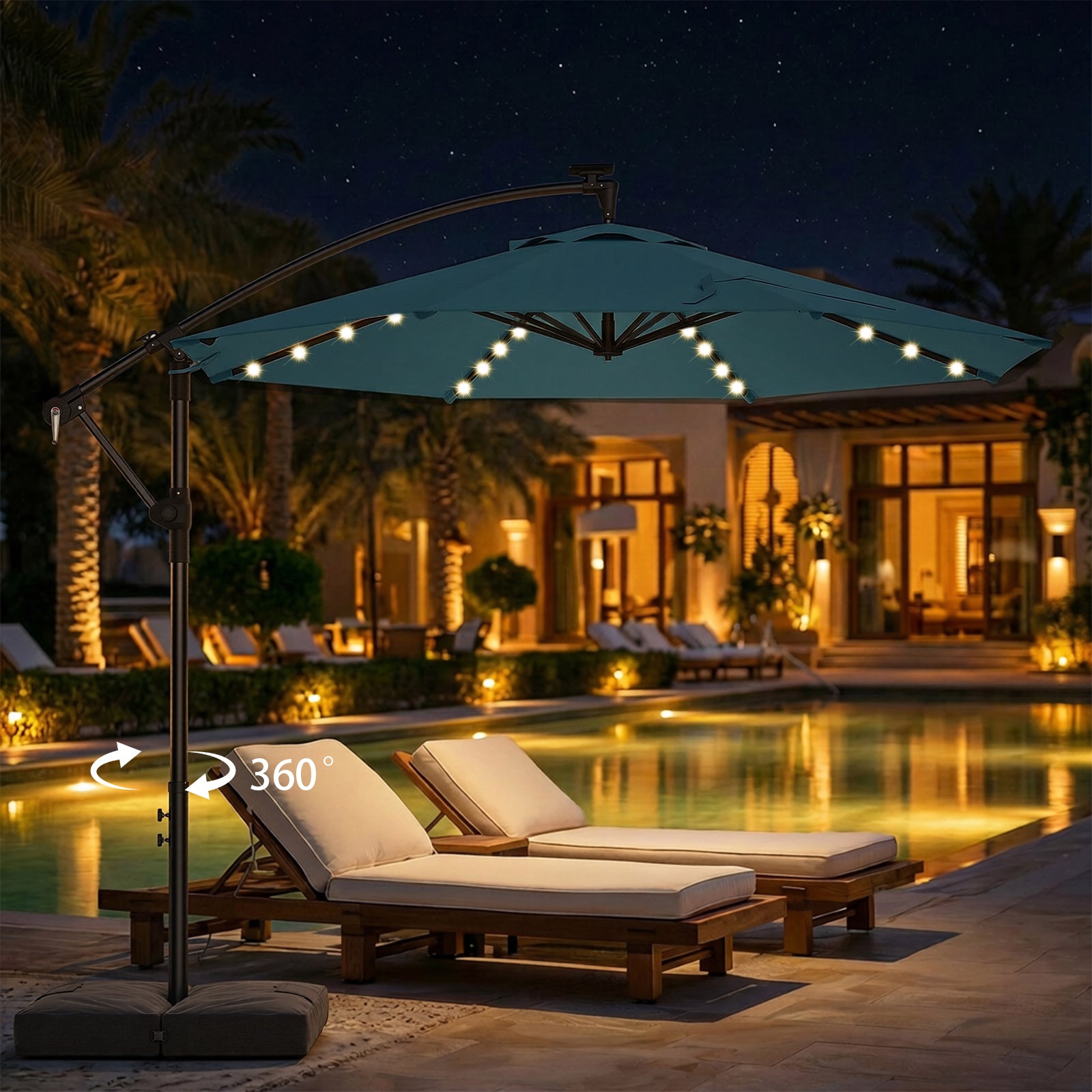 TASKBAY 10ft Cantilever Hanging Outdoor Umbrella (Includes Base)