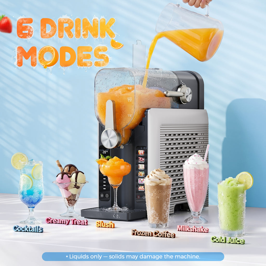 TASKBAY Slushie Maker & Frozen Drink Machine, 6 Presets, 54oz, Self-Cleaning