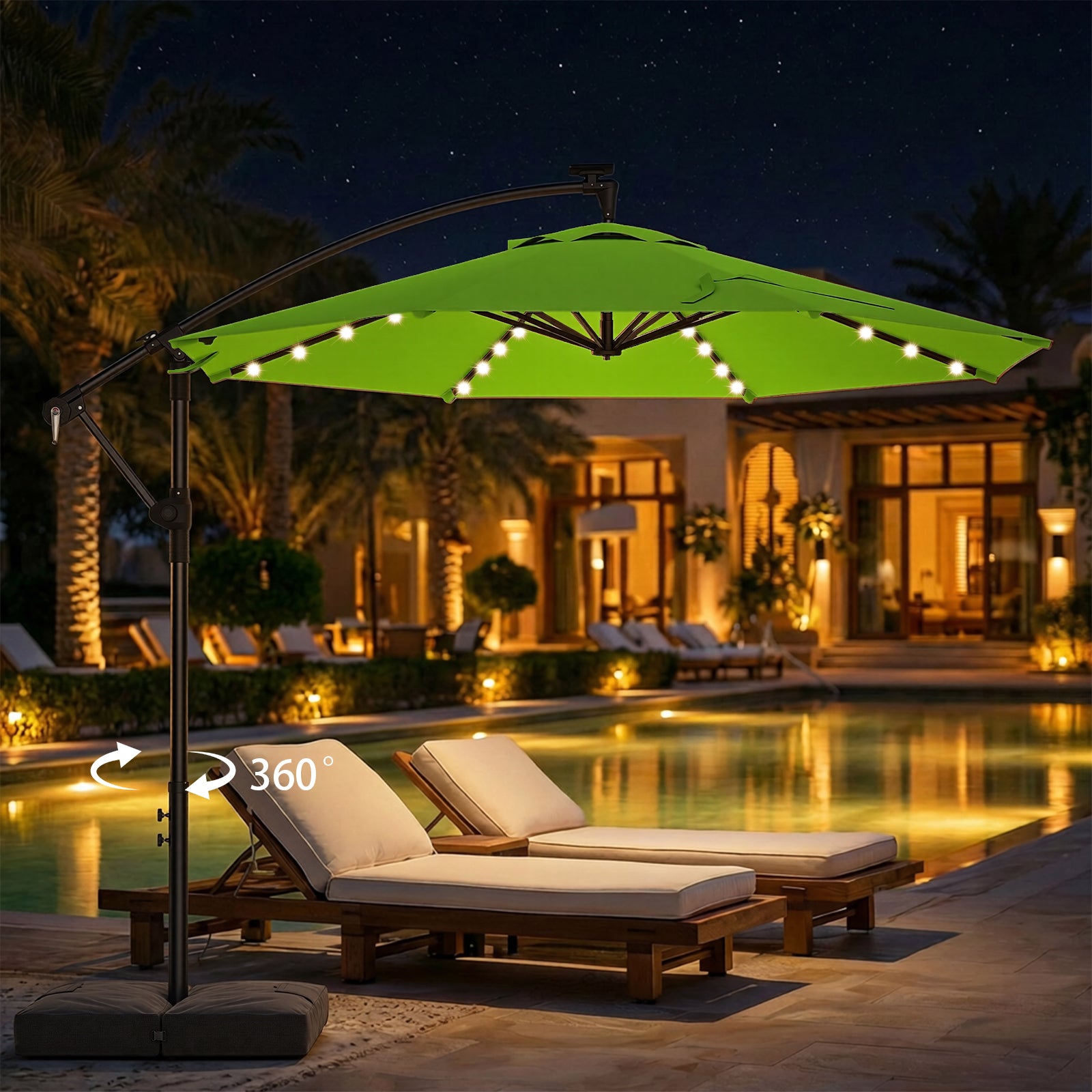 TASKBAY 10ft Cantilever Hanging Outdoor Umbrella (Includes Base)