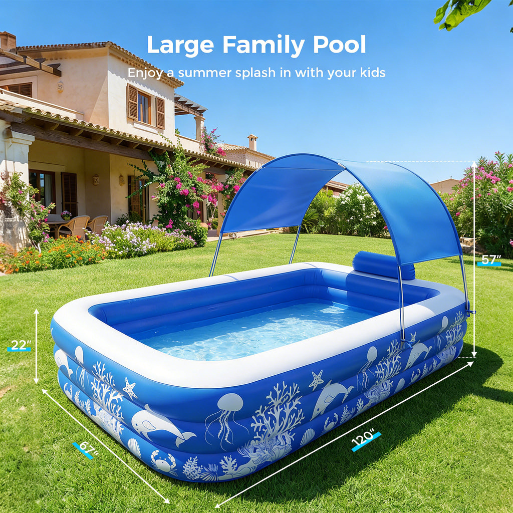 TASKBAY Inflatable Pool, Family Swimming Pool, Oversized Thickened Kiddie Pool