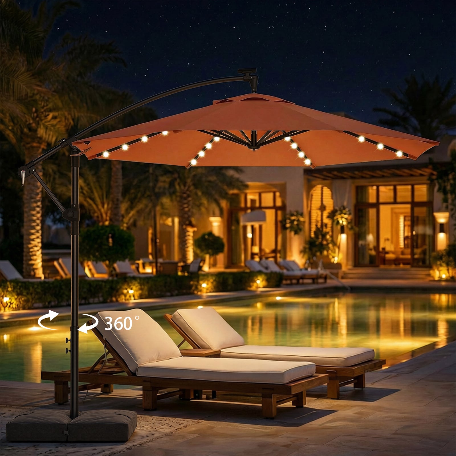 TASKBAY 10ft Cantilever Hanging Outdoor Umbrella (Includes Base)