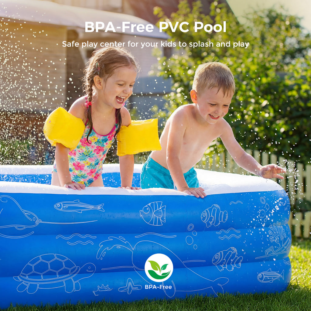 TASKBAY Inflatable Pool for Kids and Adults, Oversized Thickened Family Swimming Pool
