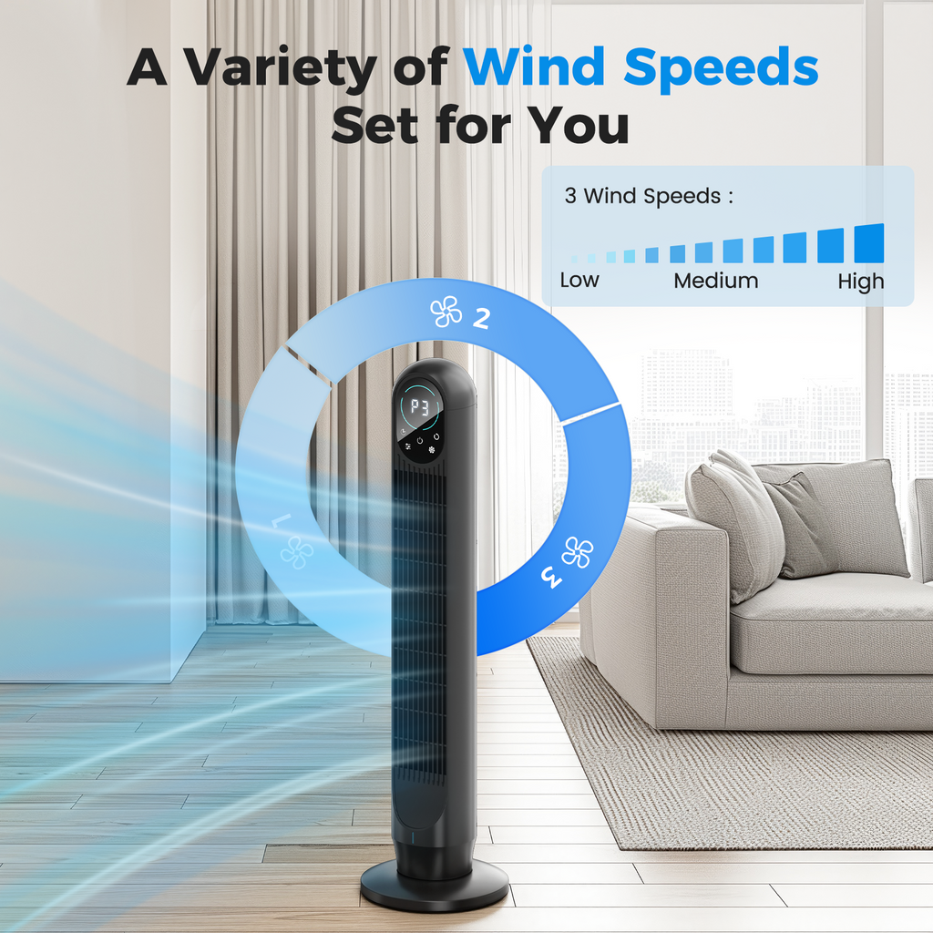 Taskbay Tower Fan with Remote, 31" Bladeless Floor Fans