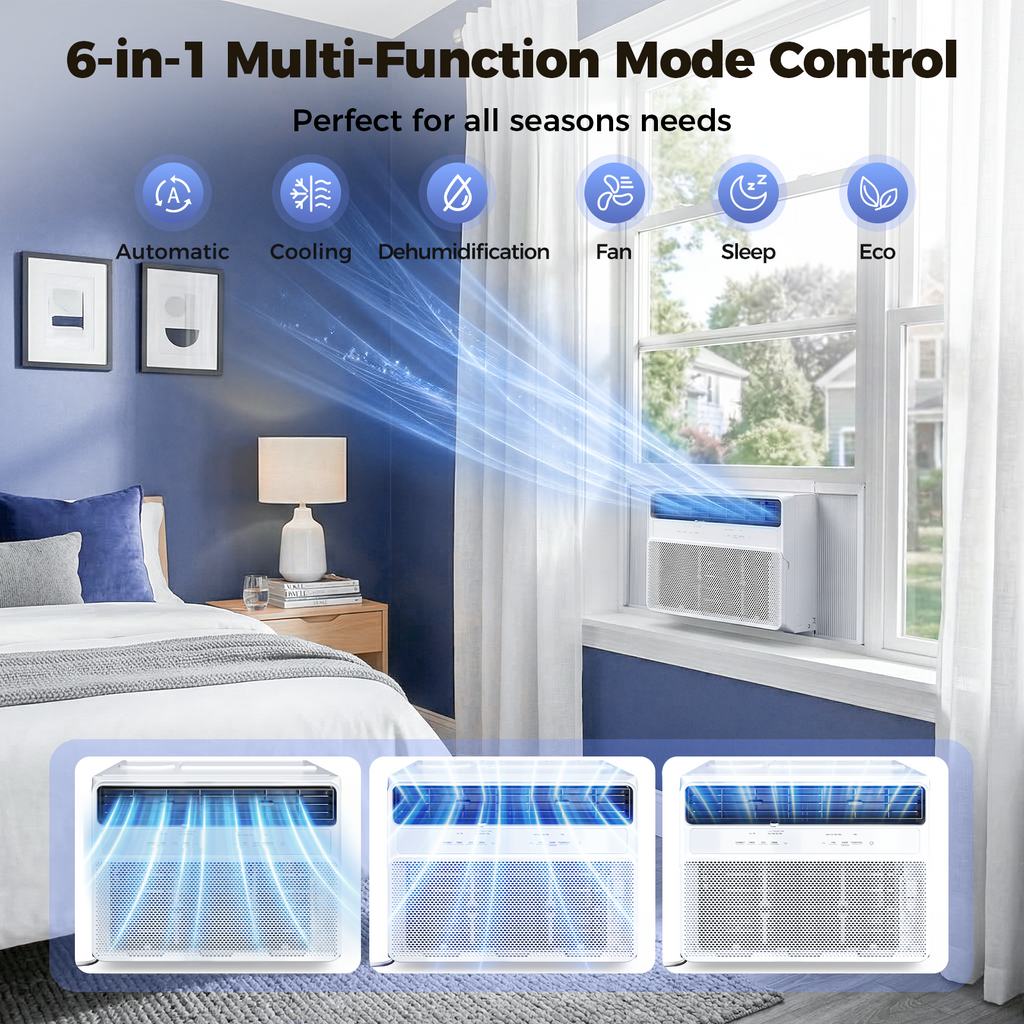 Taskbay 4-in-1 Window  Air Conditioner Cooler, Washable Filter