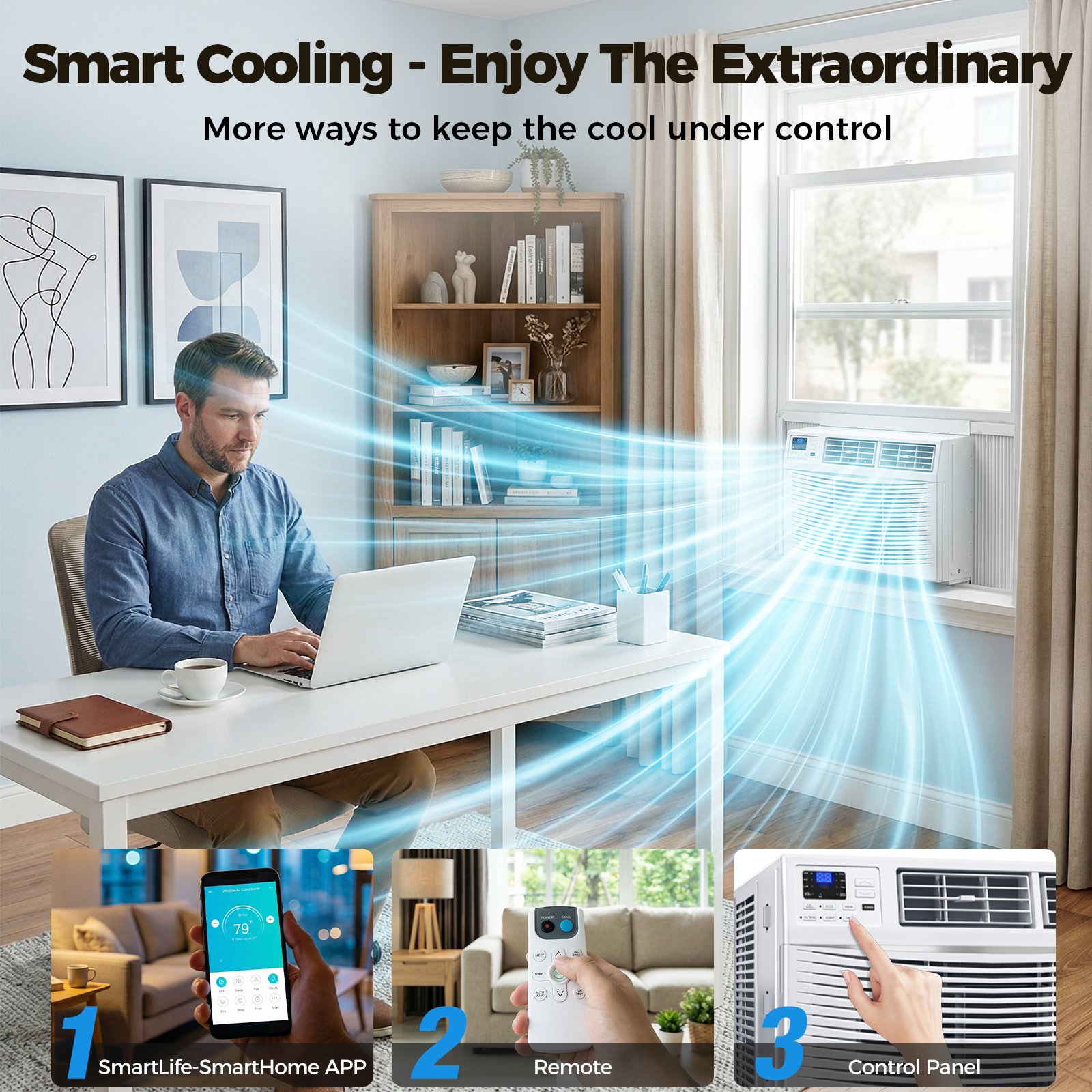 Taskbay Window Air Conditioner with Smart App & Remote