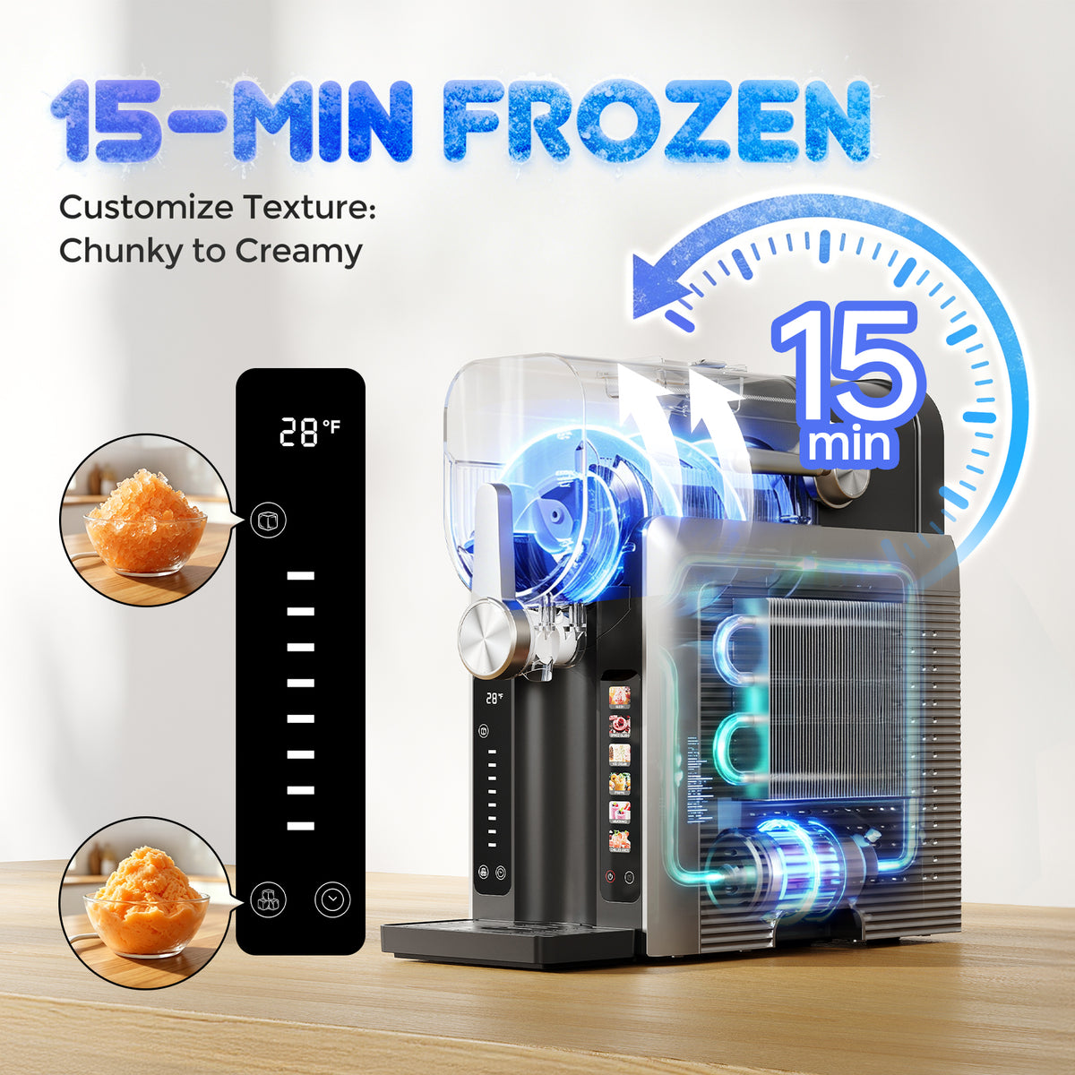 TASKBAY Slushie Maker & Frozen Drink Machine, 6 Presets, 54oz, Self-Cleaning