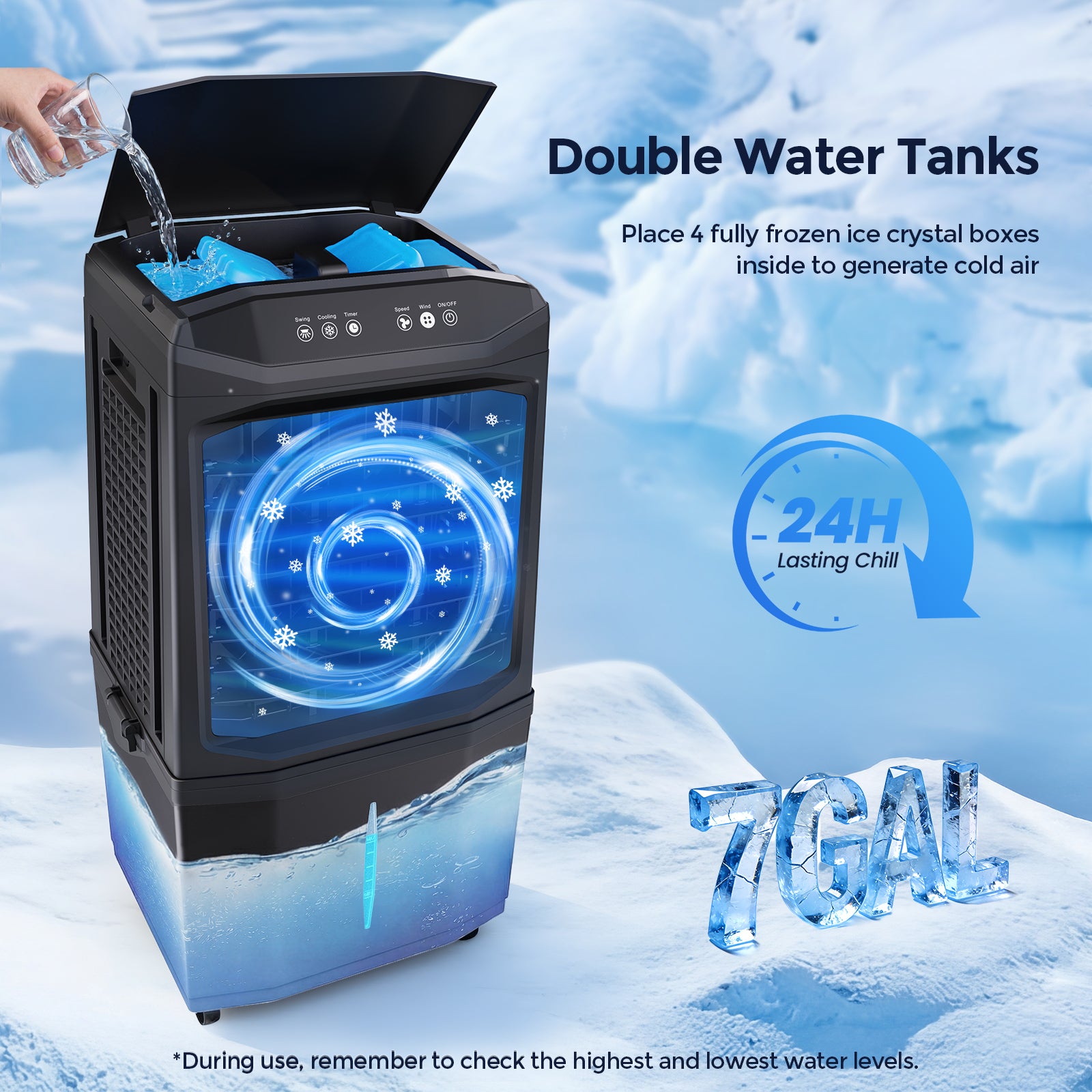 Taskbay Cooler Fan, 90° Auto Swing Air Cooling Fan