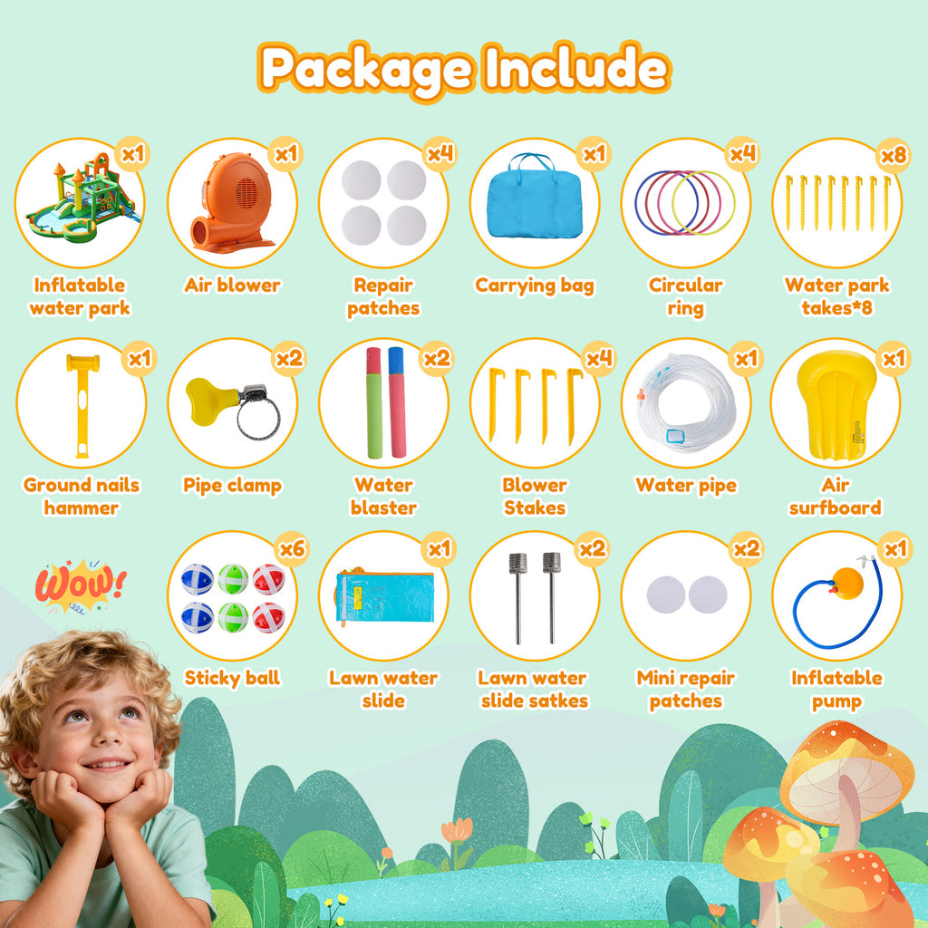 Taskbay Inflatable Bounce House Water Slide Park