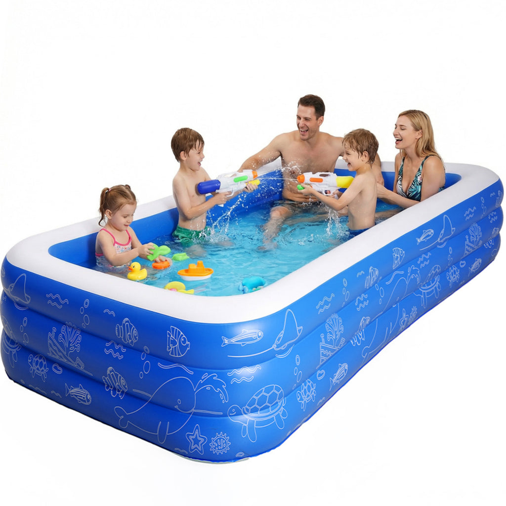 TASKBAY Inflatable Pool for Kids and Adults, Oversized Thickened Family Swimming Pool