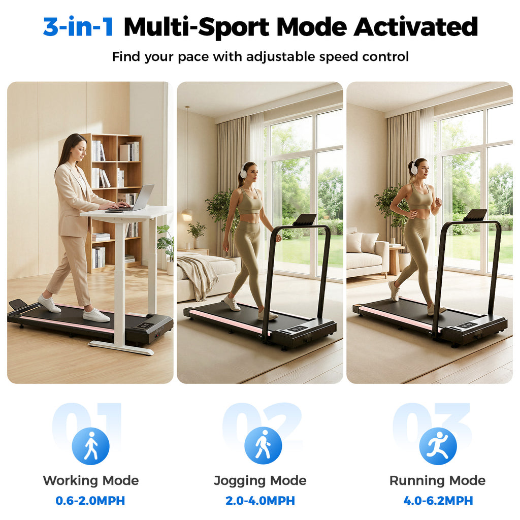Taskbay Portable Electric Treadmills for Home with Handles
