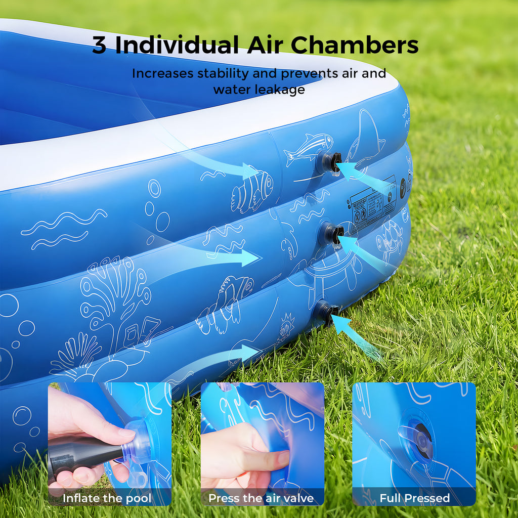 TASKBAY Inflatable Pool for Kids and Adults, Oversized Thickened Family Swimming Pool