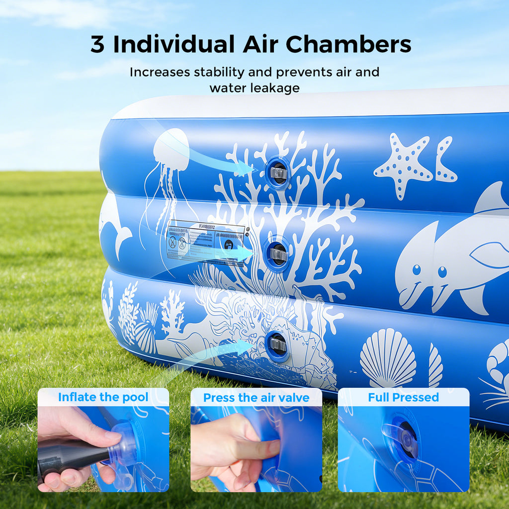 TASKBAY Inflatable Pool, Family Swimming Pool, Oversized Thickened Kiddie Pool