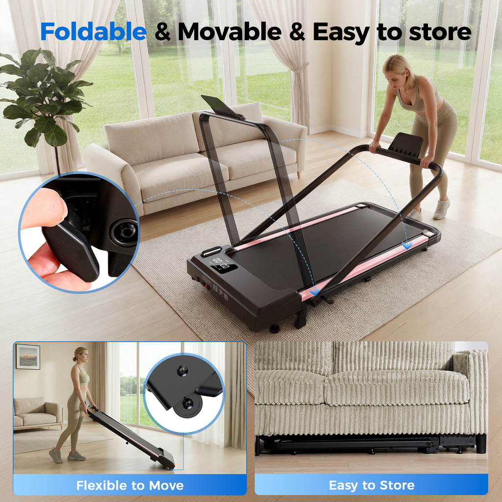 Taskbay Portable Electric Treadmills for Home with Handles