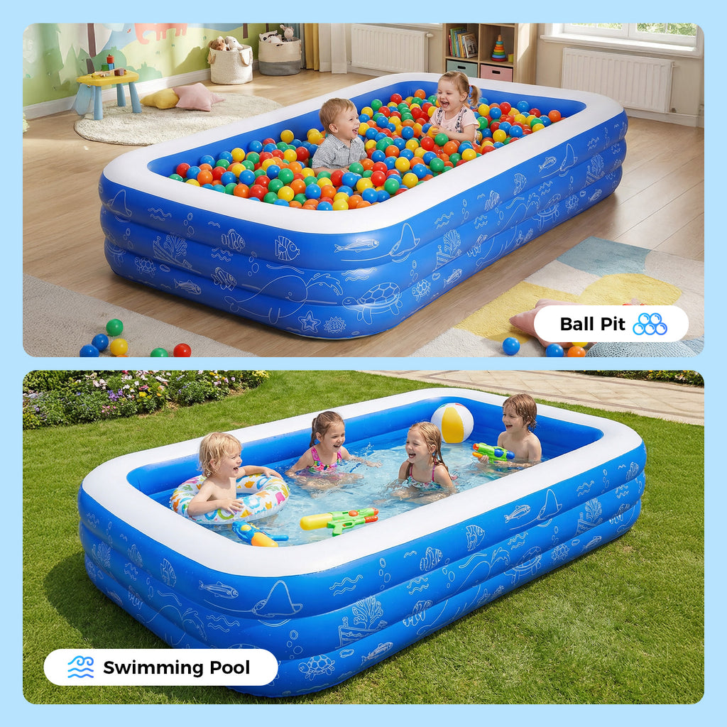 TASKBAY Inflatable Pool for Kids and Adults, Oversized Thickened Family Swimming Pool