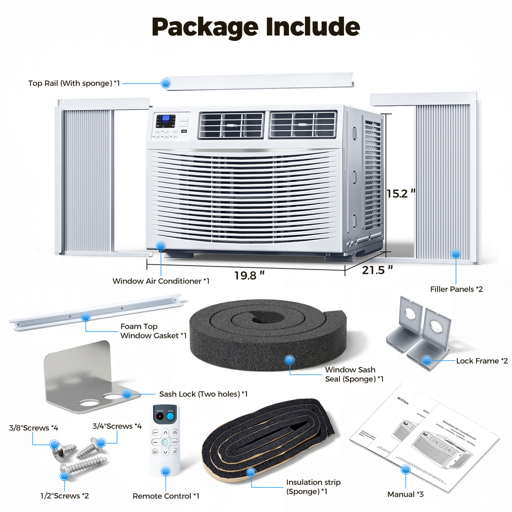 Taskbay Window Air Conditioner with Smart App & Remote