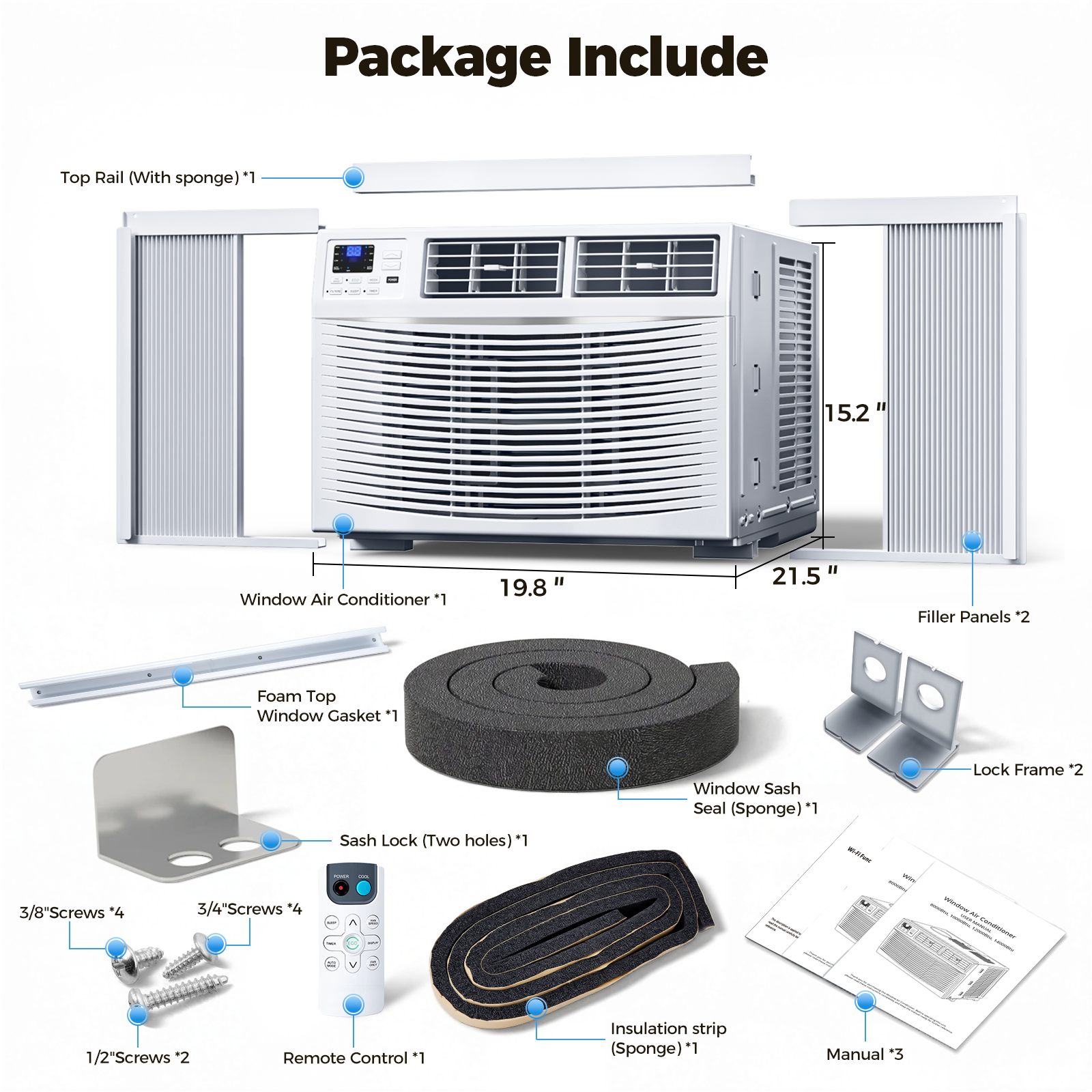 Taskbay Window Air Conditioner with Smart App & Remote