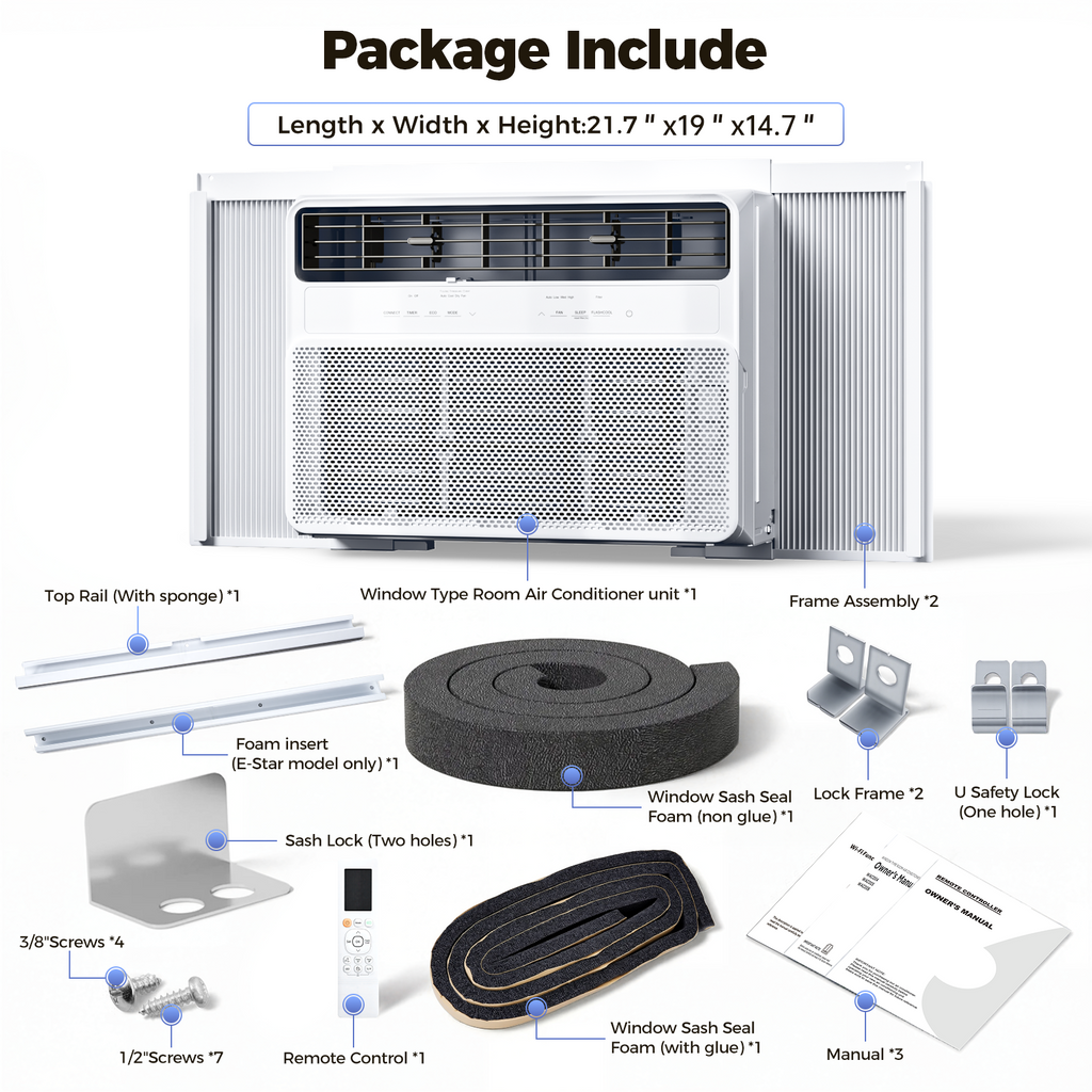 Taskbay 4-in-1 Window  Air Conditioner Cooler, Washable Filter