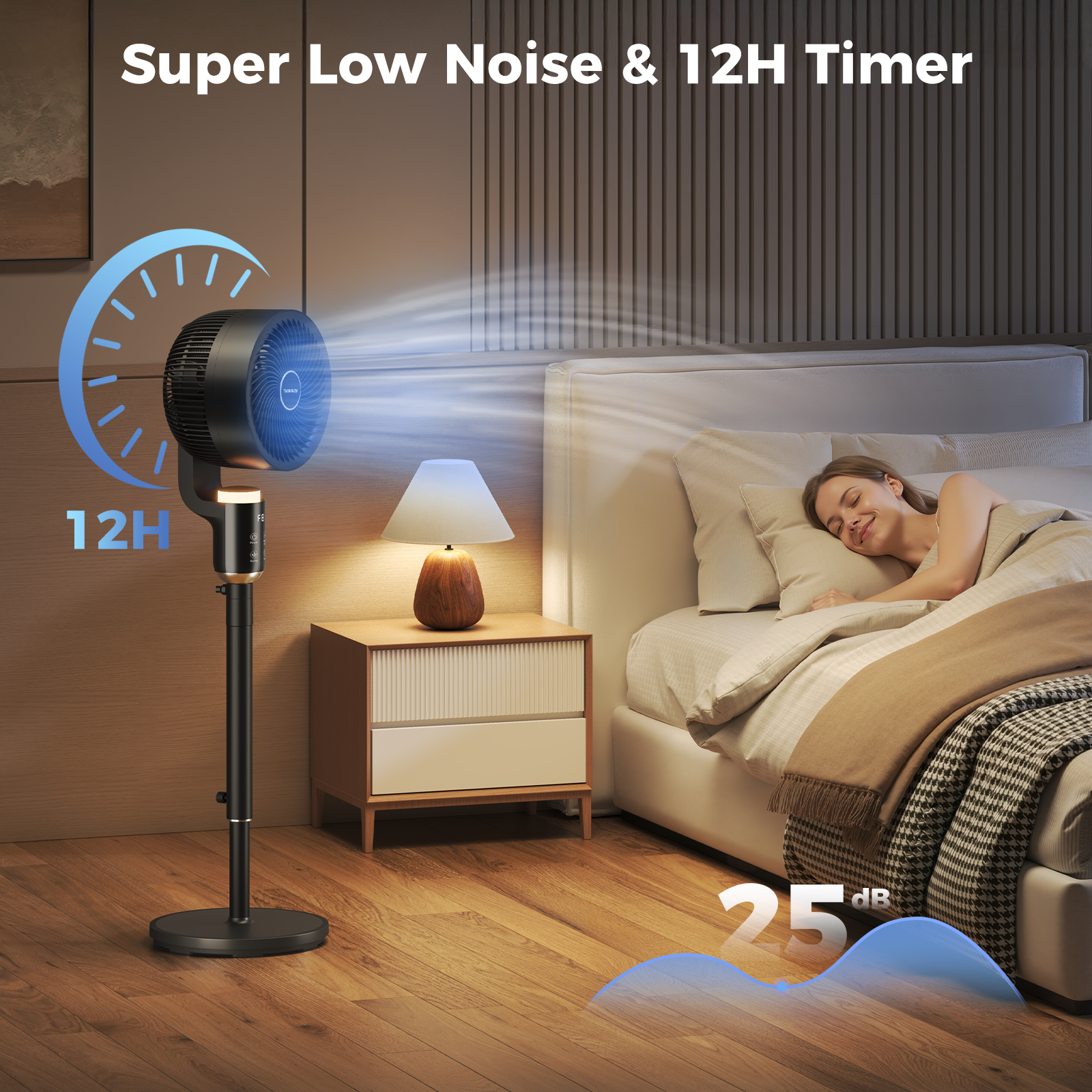 Taskbay Pedestal Fan, Air Circulator Fans with Remote & RGB Light