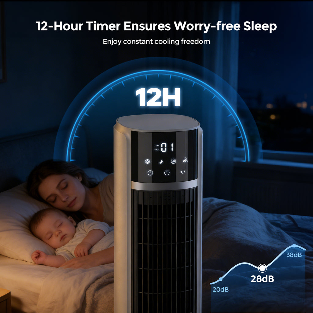 Taskbay Evaporative Air Cooler Tower Fan, 40" Floor Standing Cooling Fans