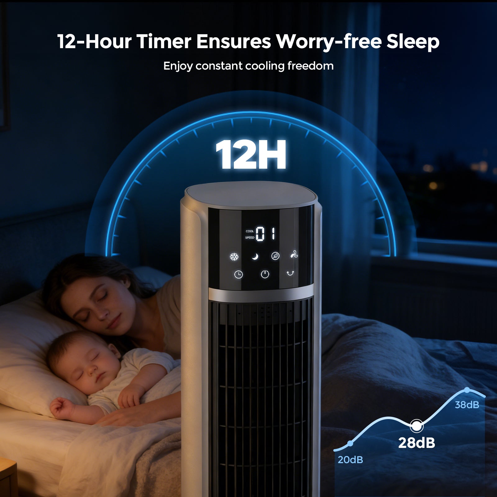Taskbay Evaporative Air Cooler Tower Fan, 40" Floor Standing Cooling Fans