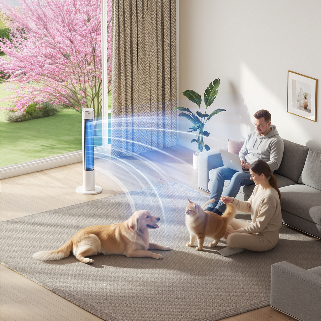 Taskbay 40" Smart Tower Fan with Remote, Standing Floor Fan