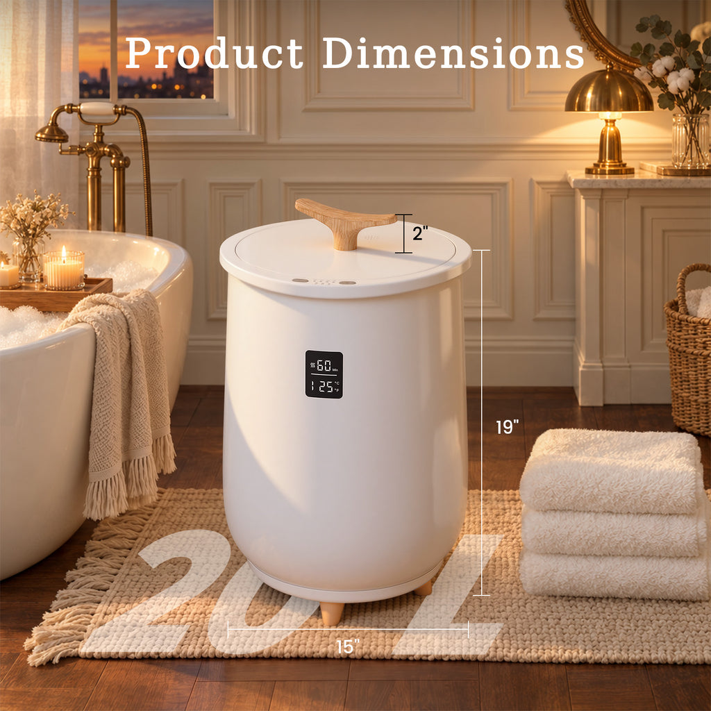 TASKBAY 20L Towel Warmer Bucket, 360° Heating, 3 Heat Levels & LED