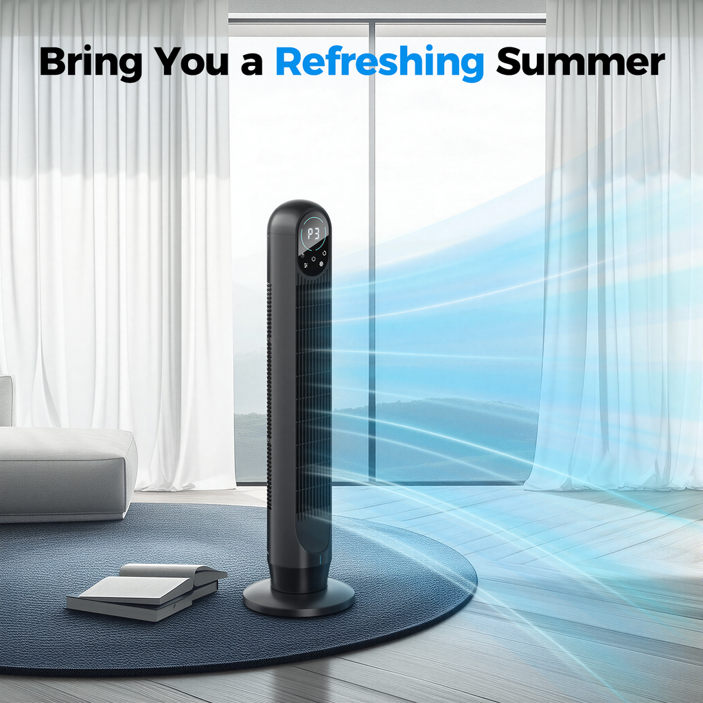 Taskbay Tower Fan with Remote, 31" Bladeless Floor Fans