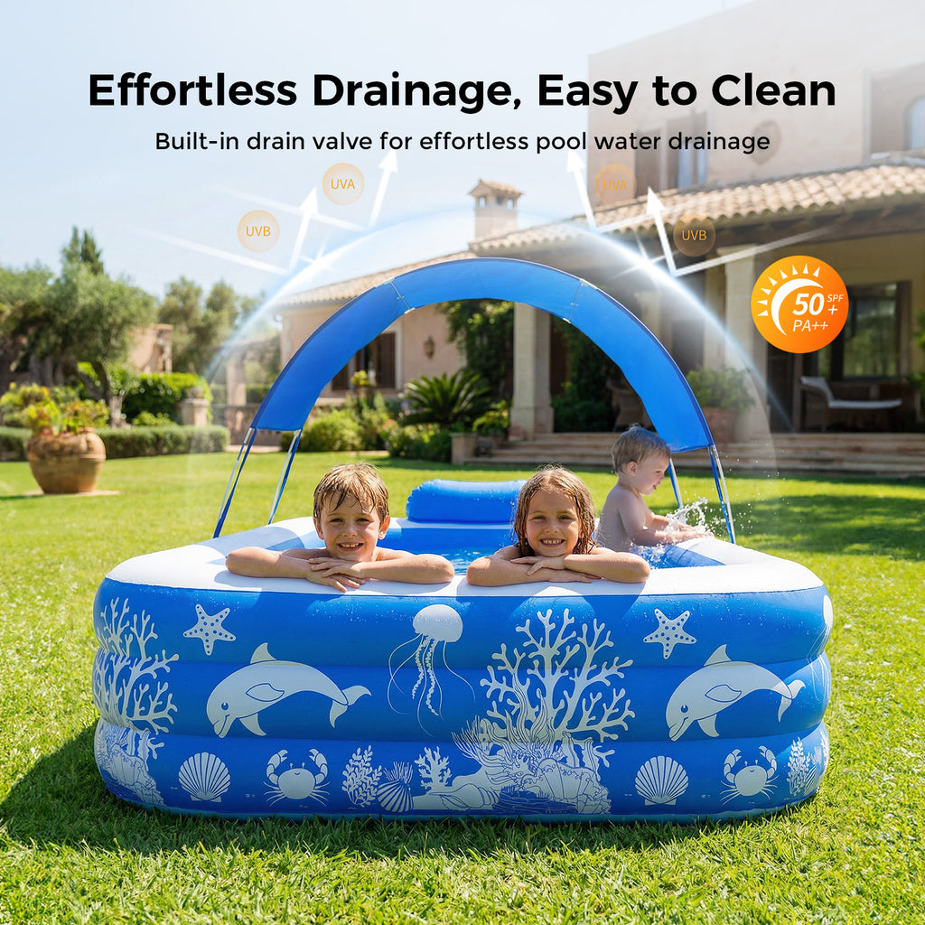 TASKBAY Inflatable Pool, Family Swimming Pool, Oversized Thickened Kiddie Pool