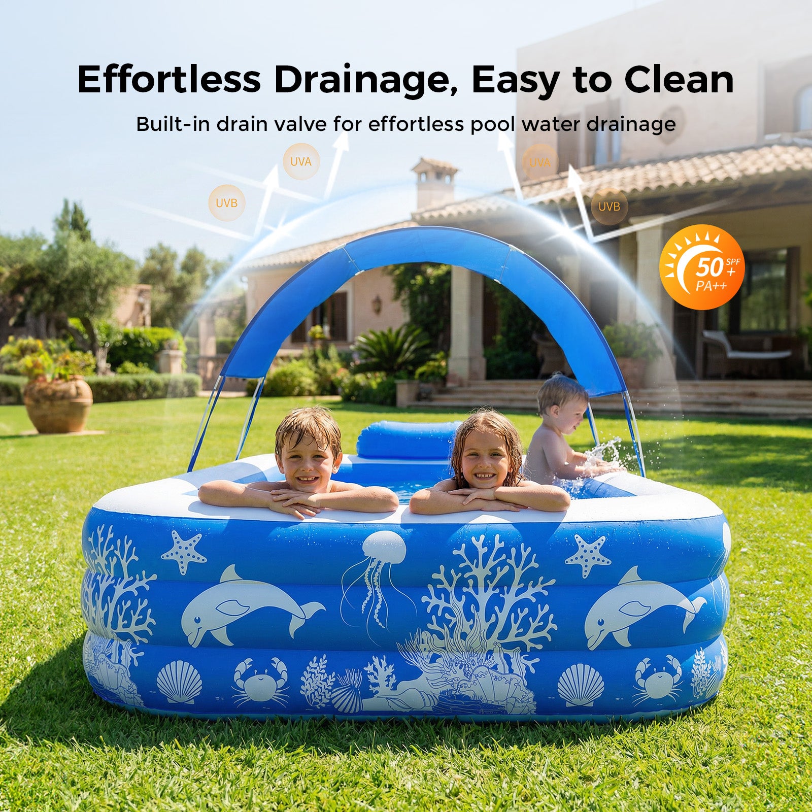 TASKBAY Inflatable Pool, Family Swimming Pool, Oversized Thickened Kiddie Pool