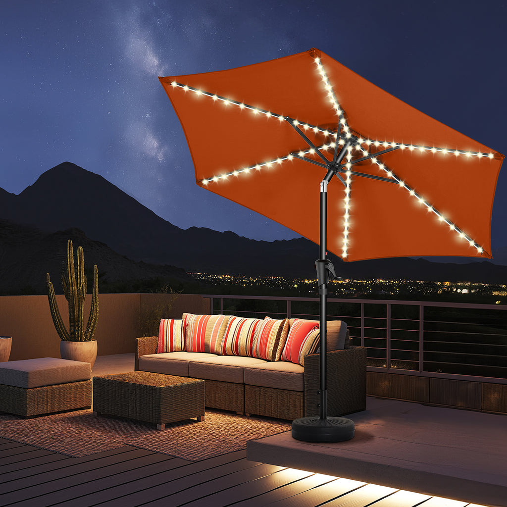 Taskbay 9ft Solar Patio Umbrella with Lights (Base not included)