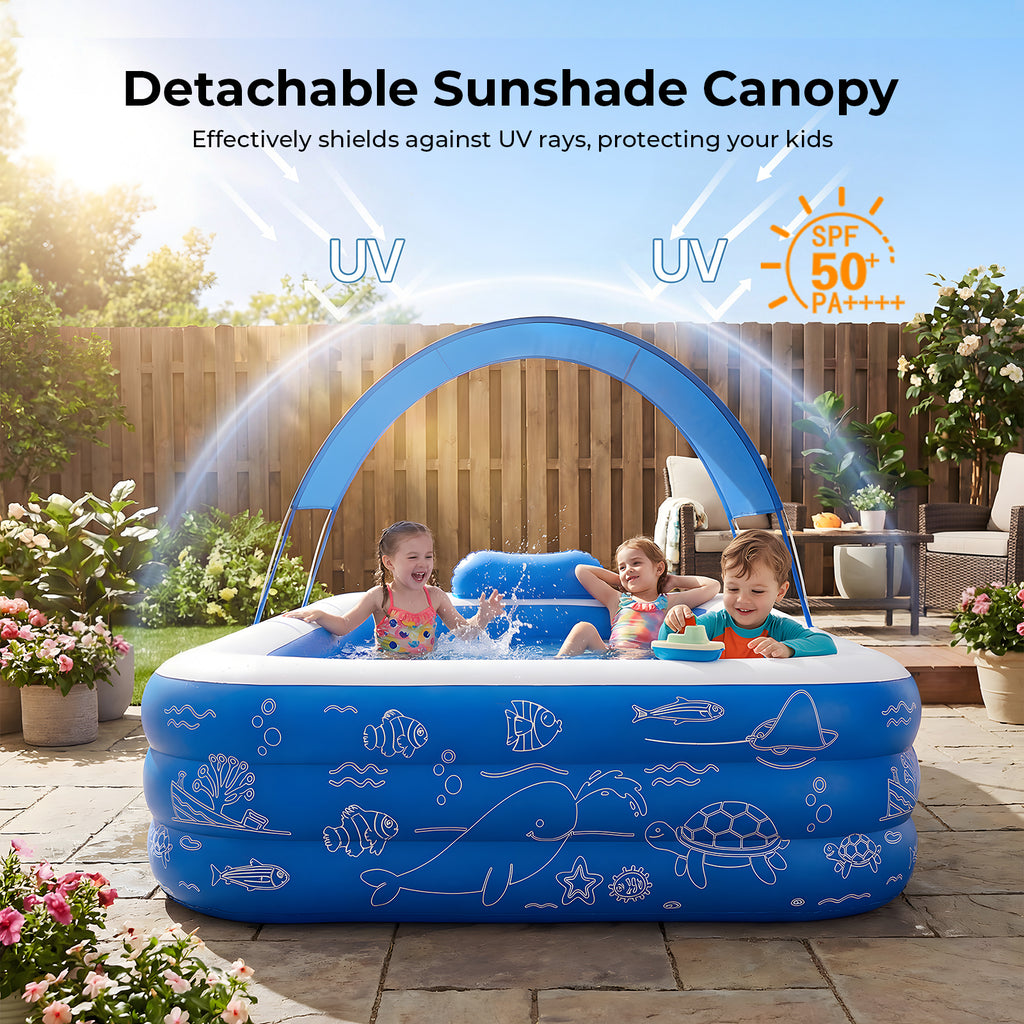 TASKBAY Inflatable Pool for Kids and Adults, Oversized Thickened Family Swimming Pool